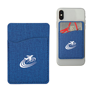 CU9450-CITY FRONT PHONE WALLET-Heathered Royal Blue (Clearance Minimum 150 Units)
